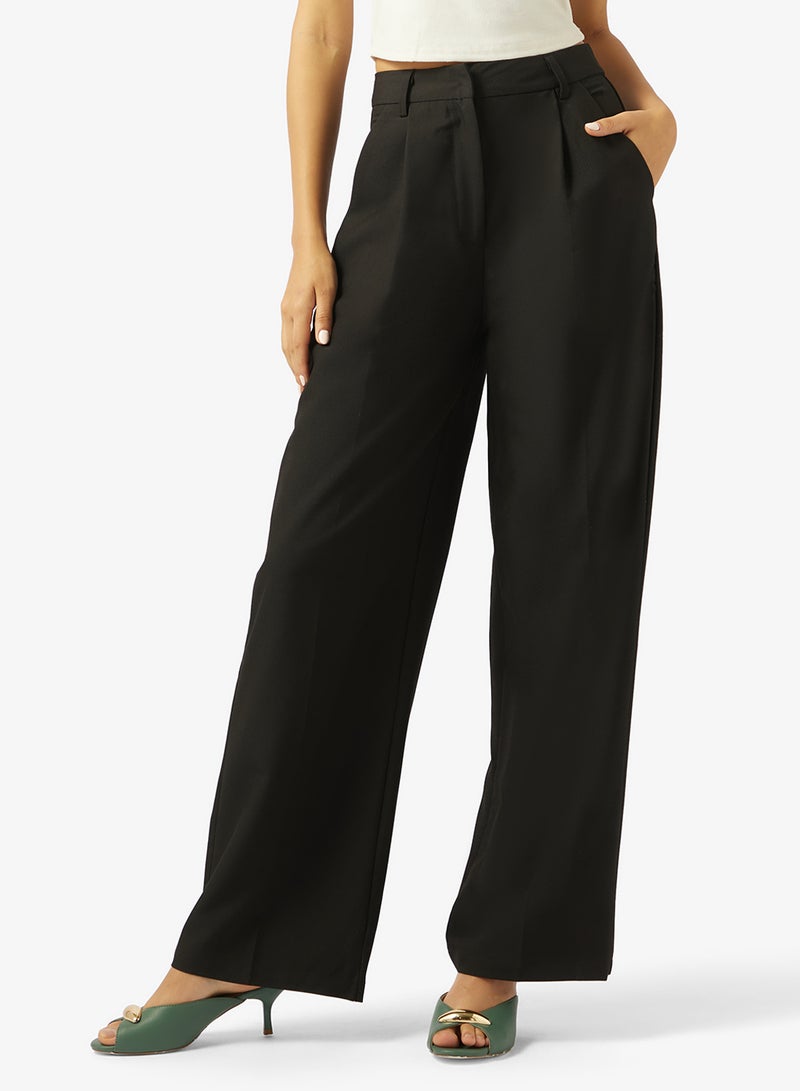 Ginger Pleat Detail Wide Fit Pants - Image 1